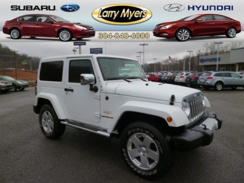 Bright White Jeep Wrangler Sahara 4x4.  Click to enlarge.