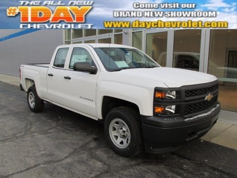 Summit White Chevrolet Silverado 1500 WT Double Cab 4x4.  Click to enlarge.
