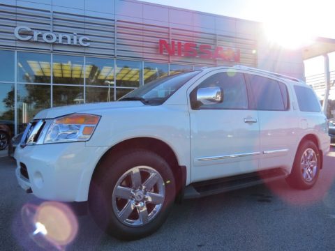 Pearl White Nissan Armada Platinum.  Click to enlarge.