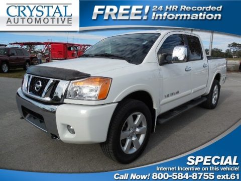 Blizzard White Nissan Titan SL Crew Cab 4x4.  Click to enlarge.