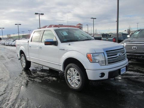 White Platinum Metallic Tri-Coat Ford F150 Platinum SuperCrew 4x4.  Click to enlarge.