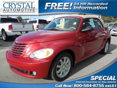 Inferno Red Crystal Pearl Chrysler PT Cruiser Touring Convertible.  Click to enlarge.