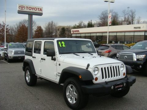 Bright White Jeep Wrangler Unlimited Sport S 4x4.  Click to enlarge.