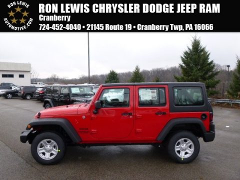 Flame Red Jeep Wrangler Unlimited Sport 4x4.  Click to enlarge.