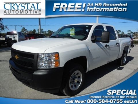 Summit White Chevrolet Silverado 1500 Work Truck Crew Cab.  Click to enlarge.