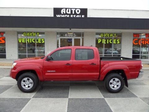 Barcelona Red Metallic Toyota Tacoma Prerunner Double Cab.  Click to enlarge.