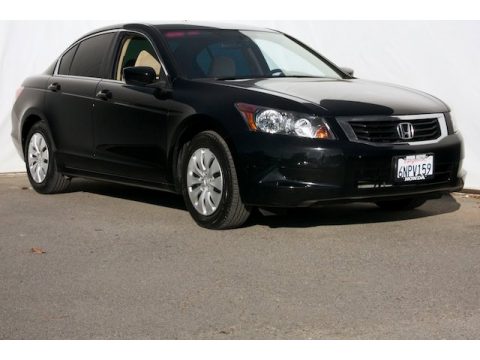 Crystal Black Pearl Honda Accord LX Sedan.  Click to enlarge.