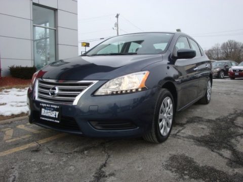 Graphite Blue Nissan Sentra S.  Click to enlarge.