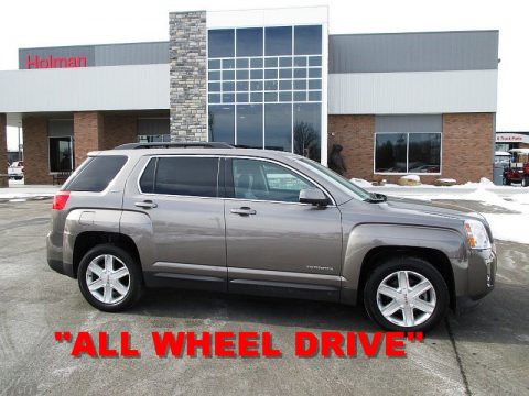 Mocha Steel Metallic GMC Terrain SLT AWD.  Click to enlarge.