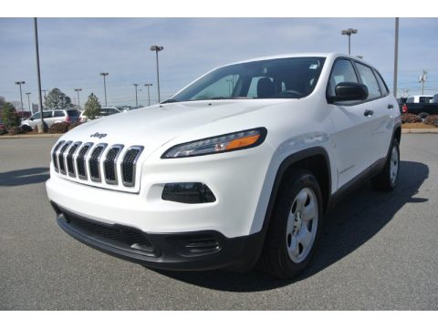 Bright White Jeep Cherokee Sport.  Click to enlarge.