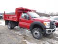 Front 3/4 View of 2014 Ford F550 Super Duty XL Regular Cab 4x4 Dump Truck #2