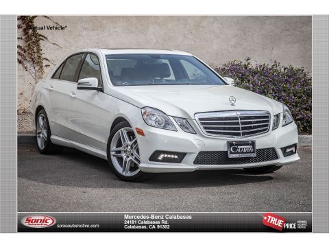 Arctic White Mercedes-Benz E 350 Sedan.  Click to enlarge.
