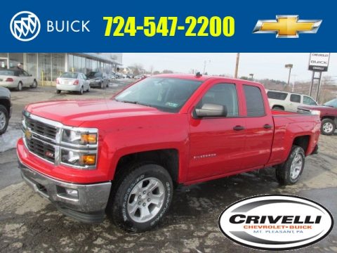 Victory Red Chevrolet Silverado 1500 LT Z71 Double Cab 4x4.  Click to enlarge.