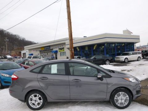 Storm Gray Ford Fiesta SE Sedan.  Click to enlarge.