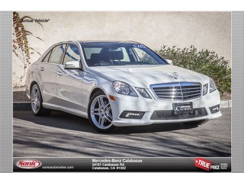 Arctic White Mercedes-Benz E 350 Sedan.  Click to enlarge.