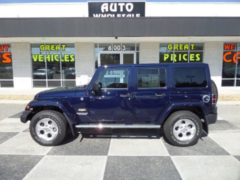 True Blue Pearl Jeep Wrangler Unlimited Sahara 4x4.  Click to enlarge.