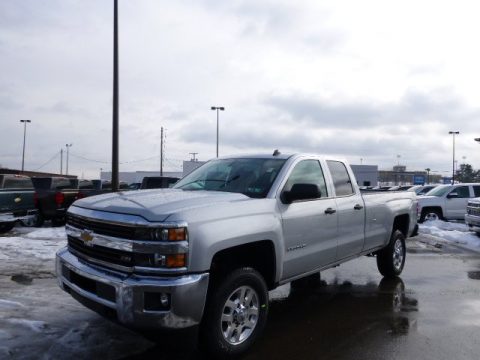 Silver Ice Metallic Chevrolet Silverado 2500HD LT Double Cab 4x4.  Click to enlarge.