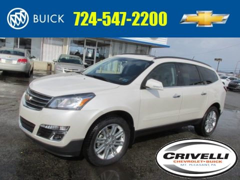 White Diamond Tricoat Chevrolet Traverse LT AWD.  Click to enlarge.