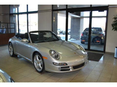 Arctic Silver Metallic Porsche 911 Carrera Cabriolet.  Click to enlarge.