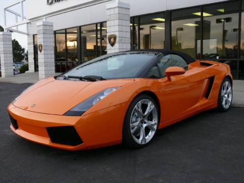 Arancio Borealis (Orange) Lamborghini Gallardo Spyder.  Click to enlarge.