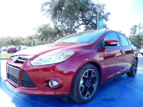 Ruby Red Ford Focus SE Sedan.  Click to enlarge.