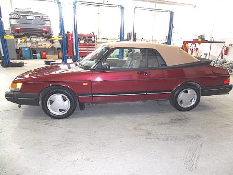 Ruby Red Pearl Metallic Saab 900 Turbo Convertible.  Click to enlarge.