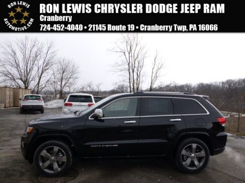 Brilliant Black Crystal Pearl Jeep Grand Cherokee Overland 4x4.  Click to enlarge.