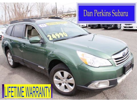 Cypress Green Pearl Subaru Outback 3.6R Limited Wagon.  Click to enlarge.
