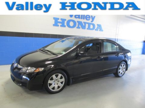 Crystal Black Pearl Honda Civic LX Sedan.  Click to enlarge.