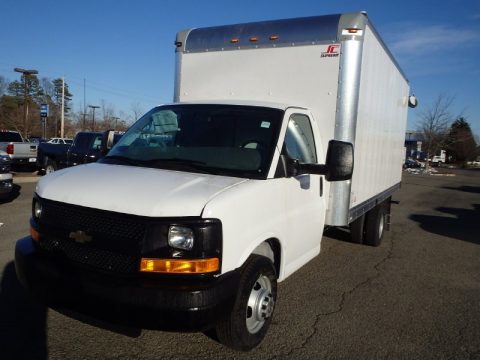 Summit White Chevrolet Express Cutaway 3500 Moving Van.  Click to enlarge.