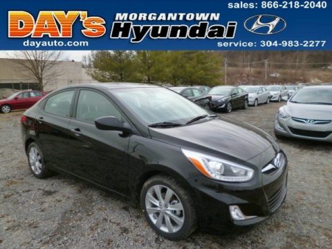 Ultra Black Hyundai Accent GLS 4 Door.  Click to enlarge.