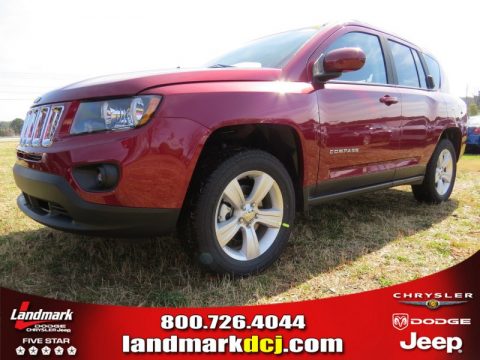 Deep Cherry Red Crystal Pearl Jeep Compass Latitude.  Click to enlarge.