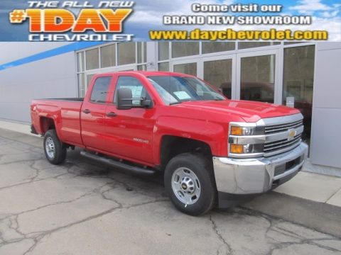 Victory Red Chevrolet Silverado 2500HD WT Double Cab 4x4.  Click to enlarge.