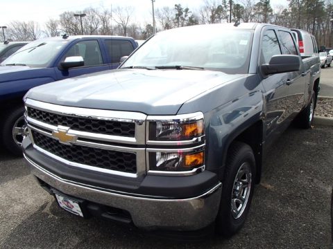 Blue Granite Metallic Chevrolet Silverado 1500 WT Crew Cab 4x4.  Click to enlarge.