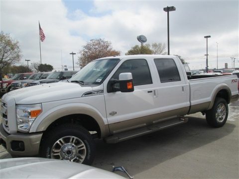 White Platinum Tri-Coat Ford F350 Super Duty King Ranch Crew Cab 4x4.  Click to enlarge.