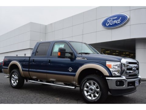 Blue Jeans Metallic Ford F250 Super Duty Lariat Crew Cab 4x4.  Click to enlarge.