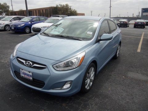 Clearwater Blue Hyundai Accent GLS 4 Door.  Click to enlarge.