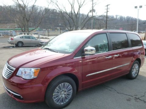 Deep Cherry Red Crystal Pearl Chrysler Town & Country Touring-L.  Click to enlarge.