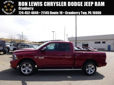 Deep Cherry Red Crystal Pearl Ram 1500 Sport Quad Cab 4x4.  Click to enlarge.