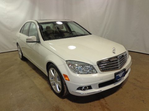 Arctic White Mercedes-Benz C 300 Luxury 4Matic.  Click to enlarge.