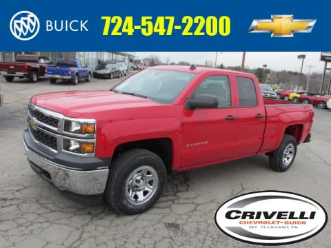 Victory Red Chevrolet Silverado 1500 WT Double Cab 4x4.  Click to enlarge.