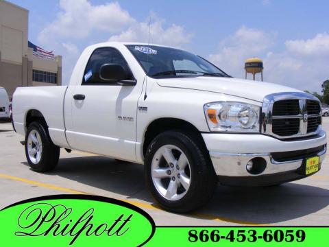 Bright White Dodge Ram 1500 SLT Regular Cab.  Click to enlarge.