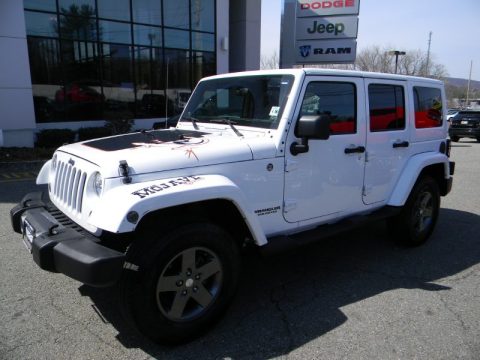 Bright White Jeep Wrangler Unlimited Mojave 4x4.  Click to enlarge.