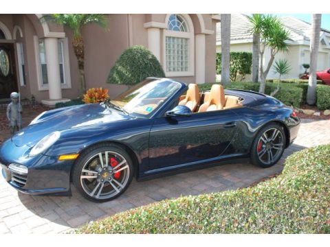 Dark Blue Metallic Porsche 911 Carrera 4S Cabriolet.  Click to enlarge.