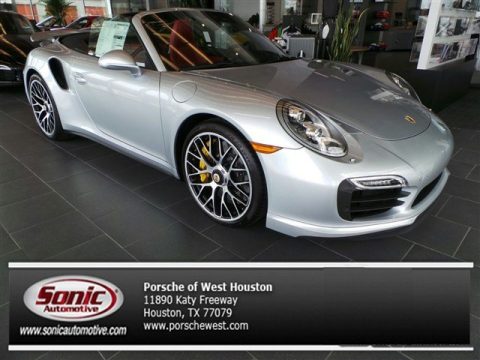 Rhodium Silver Metallic Porsche 911 Turbo S Cabriolet.  Click to enlarge.