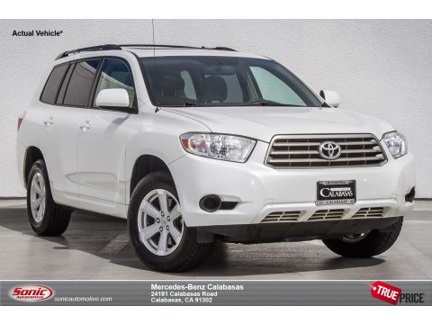 Blizzard White Pearl Toyota Highlander .  Click to enlarge.