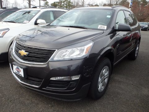 Cyber Grey Metallic Chevrolet Traverse LS AWD.  Click to enlarge.