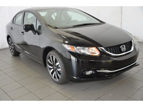 Crystal Black Pearl Honda Civic EX-L Sedan.  Click to enlarge.