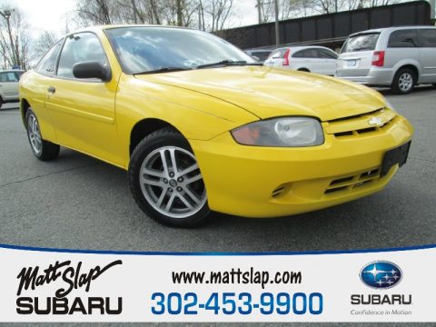 Rally Yellow Chevrolet Cavalier Coupe.  Click to enlarge.