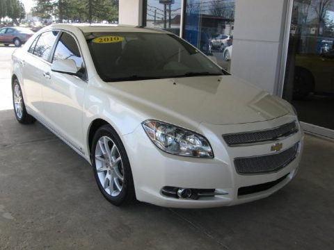 White Diamond Tricoat Chevrolet Malibu LTZ Sedan.  Click to enlarge.